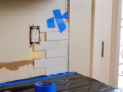 how to place backsplash tile pattern around electrical boxes|backsplash for electrical outlets.